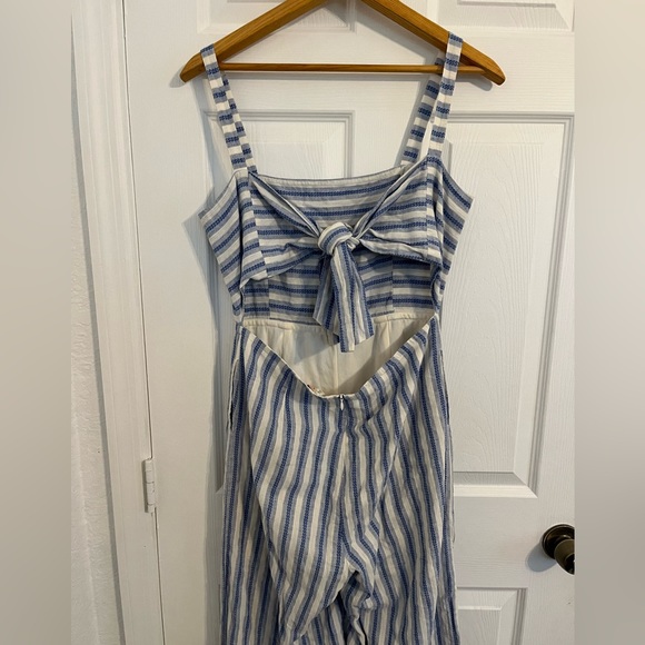 GB jumpsuit size 6 blue and white tie back - Picture 4 of 6